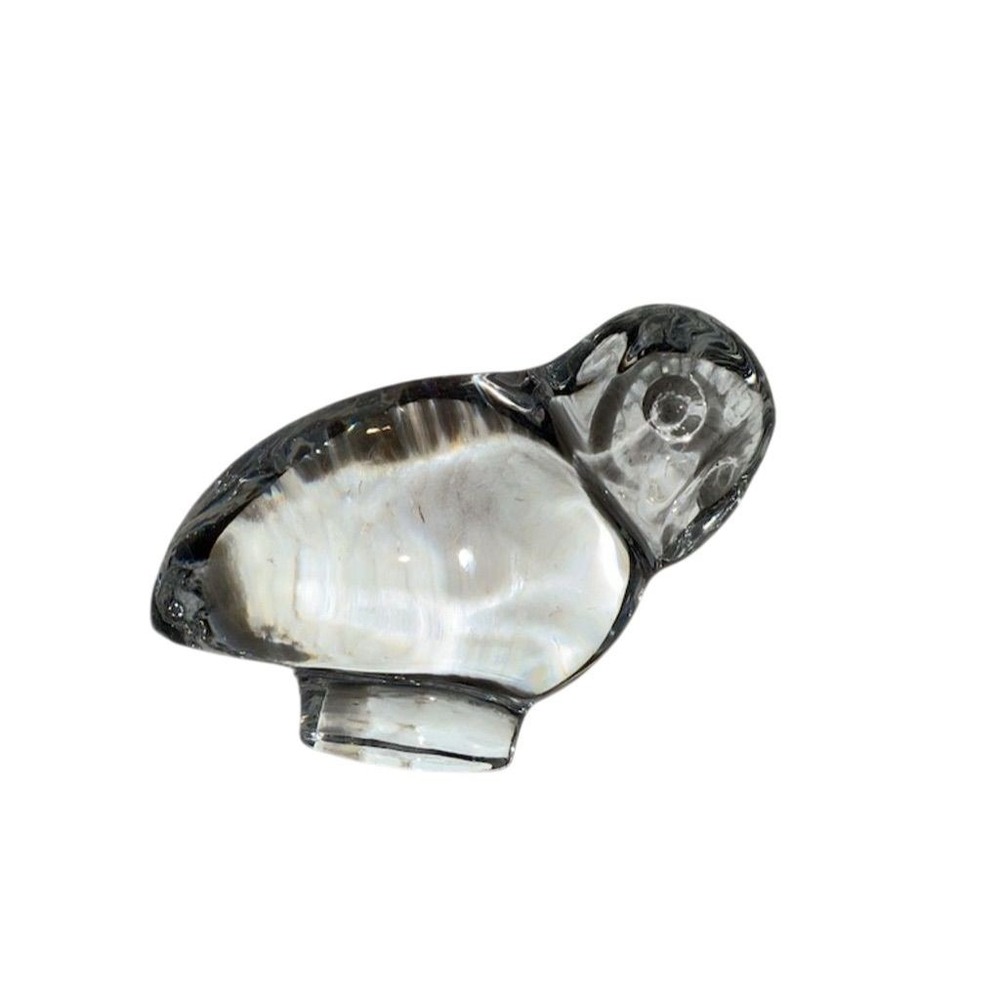 FM Ronneby clear Art Glass Bird Paperweight Figurine‎ Vintage Handmade